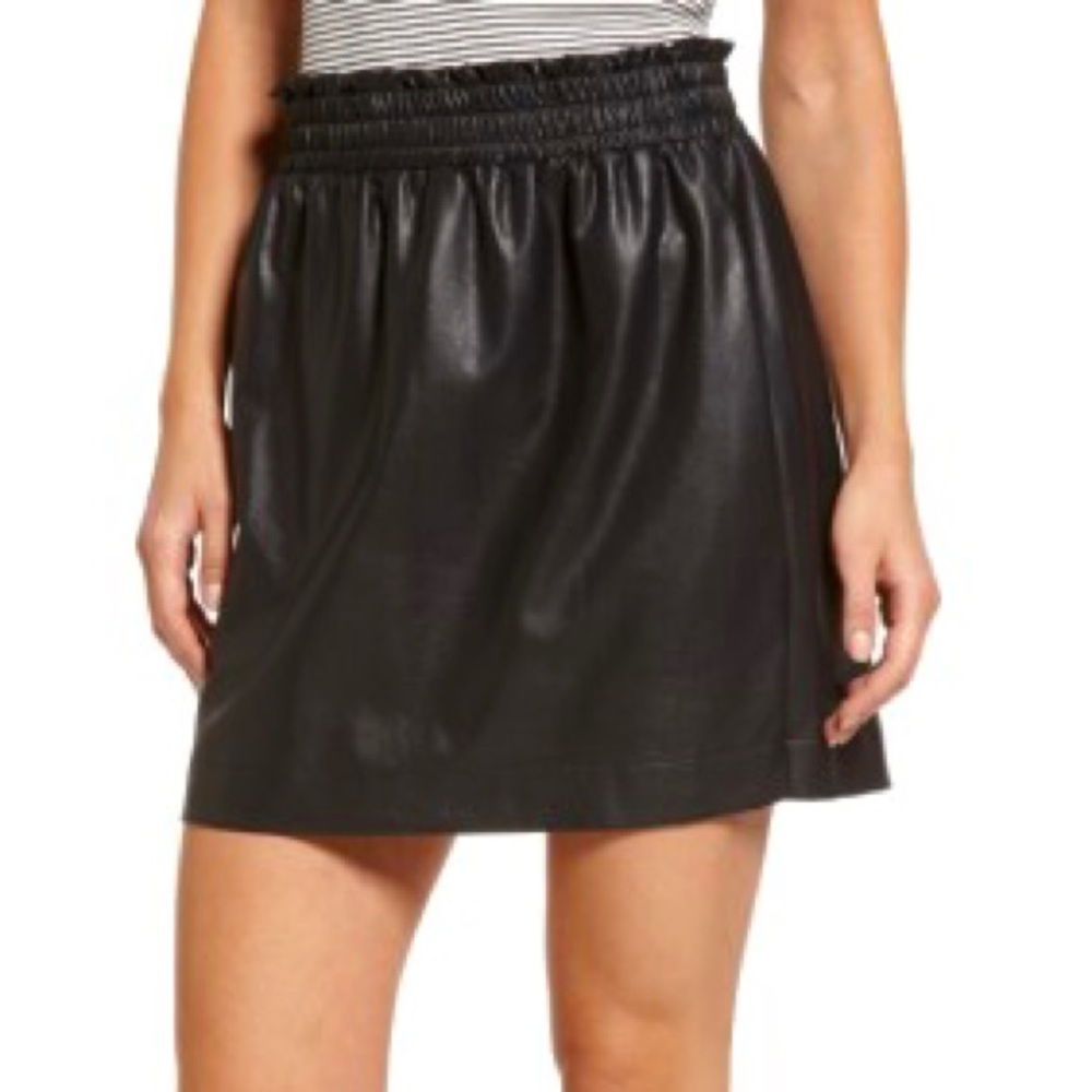 New Splendid black paper bag vegan skirt